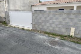 Mur beton, seuil de portail et portillon avec pose